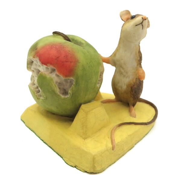 Coalport Fine Art Figurines Mouse with Apple on Cheese Hand Painted England Rare - Picture 4 of 10